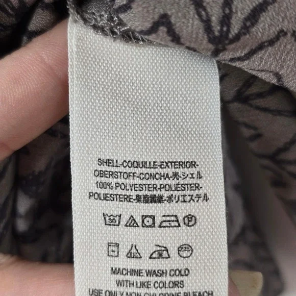 Free People Jade Aligned Gray Patterned Bell Sleeve Cropped Top‎ Blouse XS - Picture 8 of 9